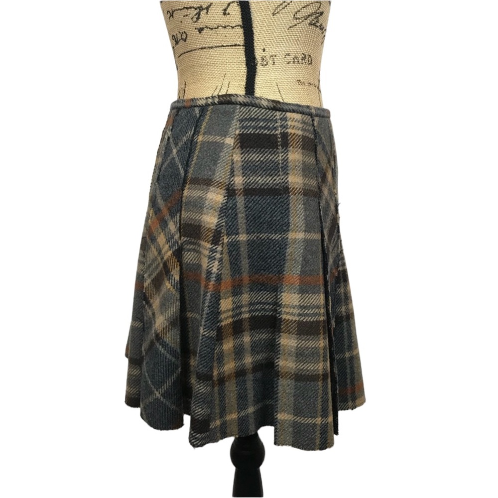R35SSO ‘Made in Italy’ Wool Plaid Pleated Skirt - Picture 4 of 15